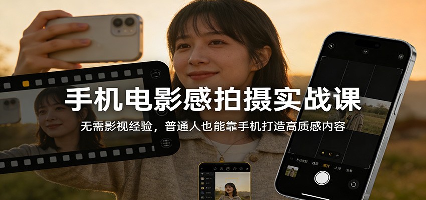 手机电影感拍摄实战课：无需影视经验，普通人也能靠手机打造高质感内容-niguangts