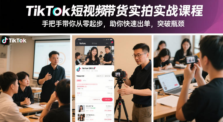 TikTok短视频带货实拍实战课程，手把手带你从零起步，助你快速出单，突破瓶颈-niguangts