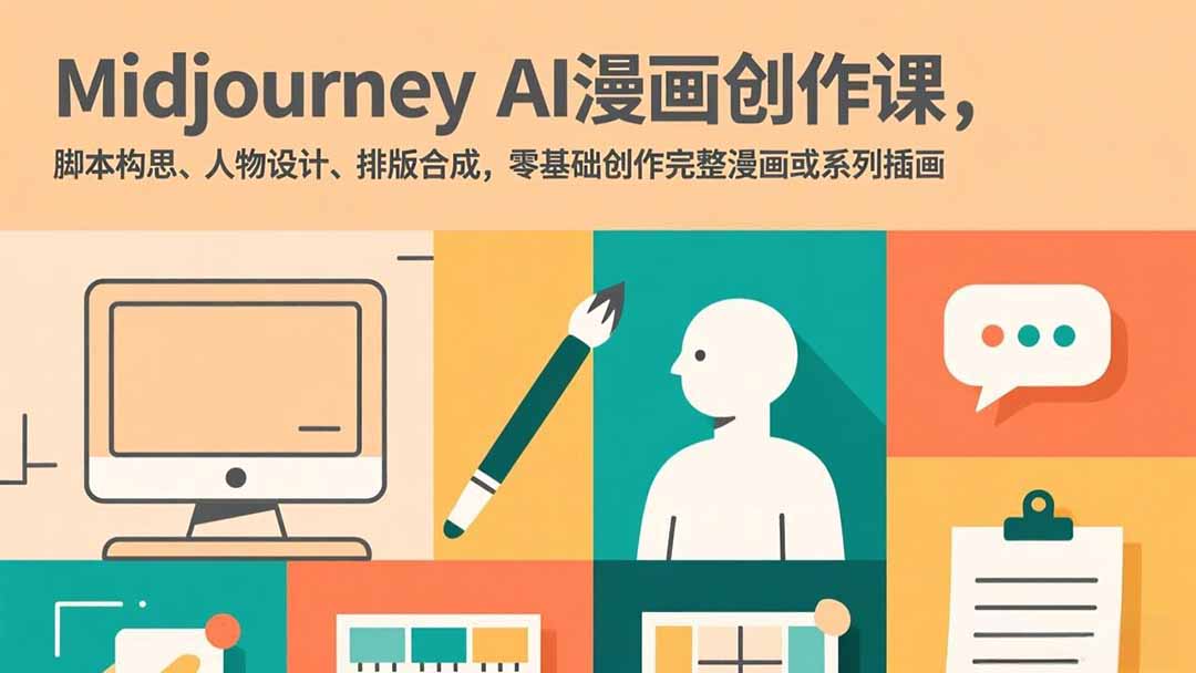 Midjourney AI漫画创作课，脚本构思、人物设计、排版合成，零基础创作完整漫画或系列插画-niguangts