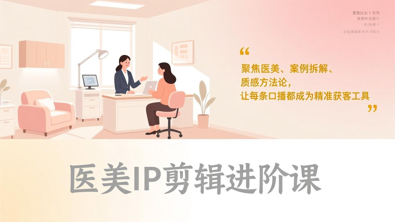医美IP剪辑进阶课，聚焦医美、案例拆解、质感方法论，让每条口播都成为精准获客工具-niguangts