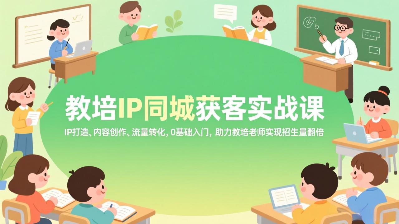 教培IP同城获客实战课，IP打造、内容创作、流量转化，0基础入门，助力教培老师实现招生量翻倍-niguangts