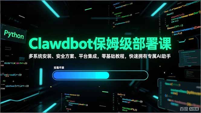 Clawdbot保姆级部署课，多系统安装、安全方案、平台集成，零基础教程，快速拥有专属AI助手-niguangts