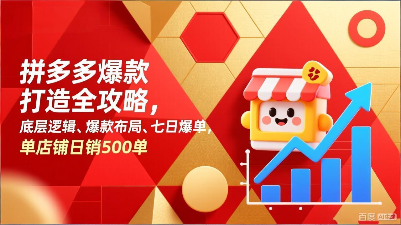 拼多多爆款打造全攻略，底层逻辑、爆款布局、七日爆单，单店铺日销500单-niguangts