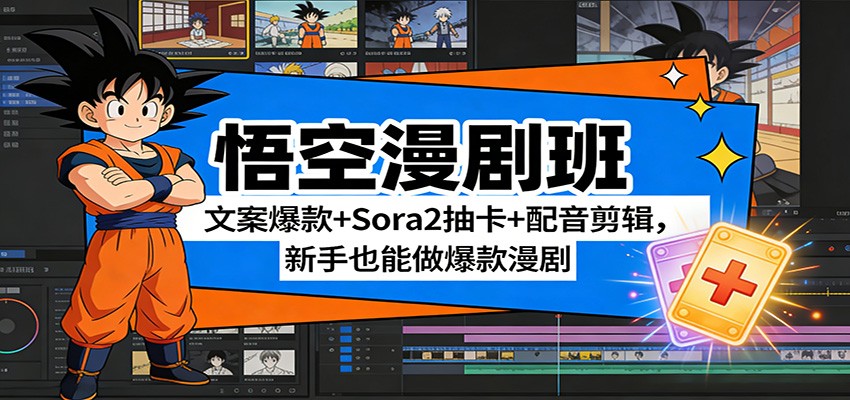 悟空漫剧班：文案爆款+Sora2抽卡+配音剪辑，新手也能做爆款漫剧-niguangts
