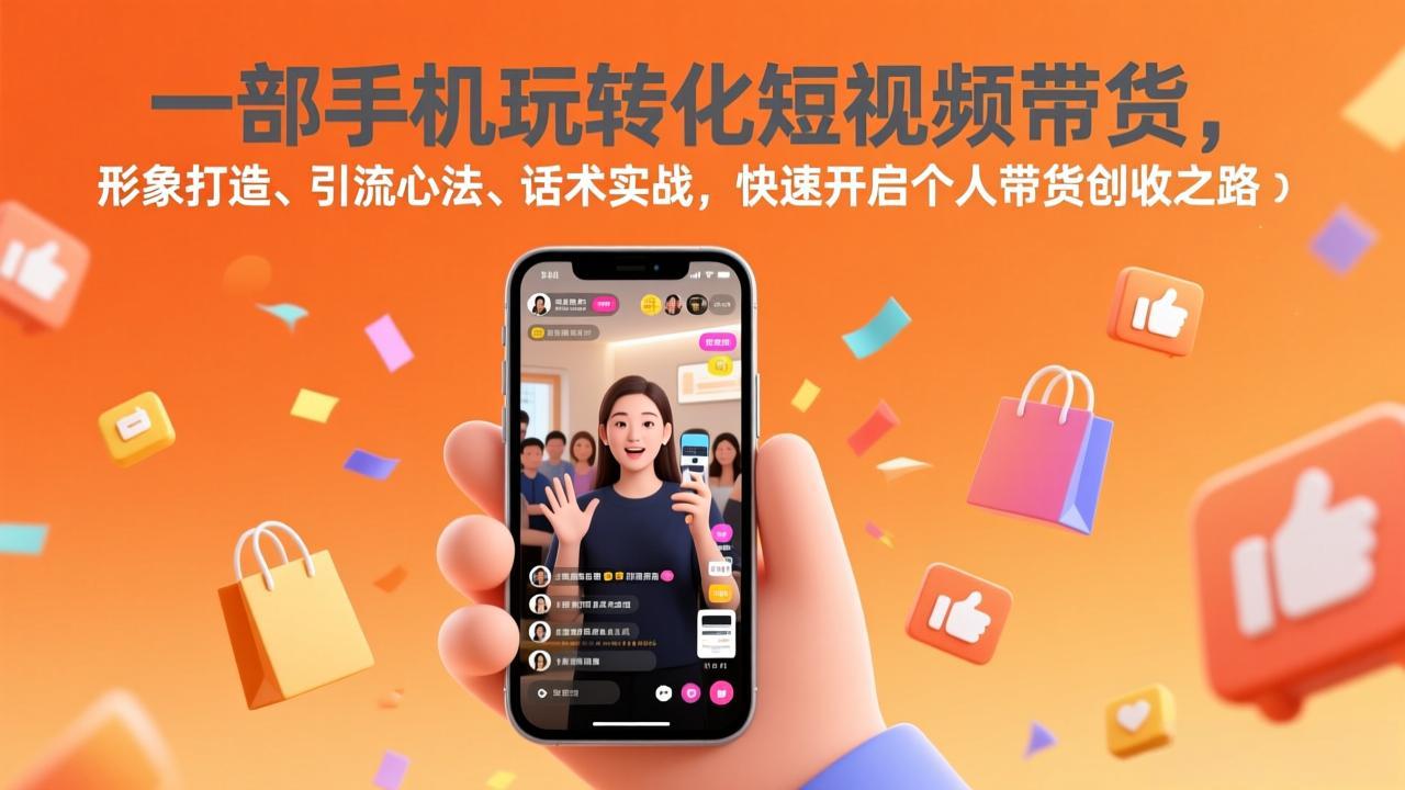 一部手机玩转化短视频带货，形象打造、引流心法、话术实战，快速开启个人带货创收之路-niguangts