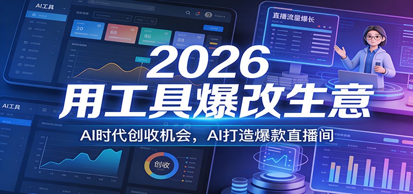 2026用工具爆改生意，AI时代创收机会，AI打造爆款直播间-niguangts