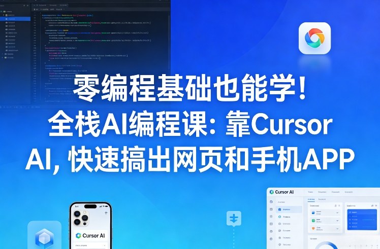 零编程基础也能学！全栈AI编程课：靠Cursor AI，快速搞出网页和手机APP-niguangts