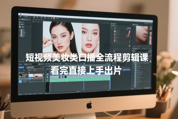 短视频美妆类口播全流程剪辑课，看完直接上手出片-niguangts