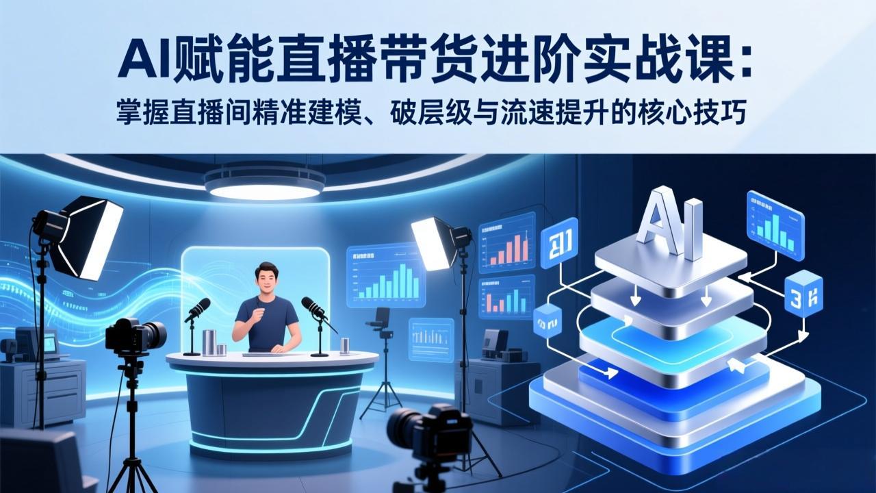 AI赋能直播带货进阶实战课：掌握直播间精准建模、破层级与流速提升的核心技巧-niguangts