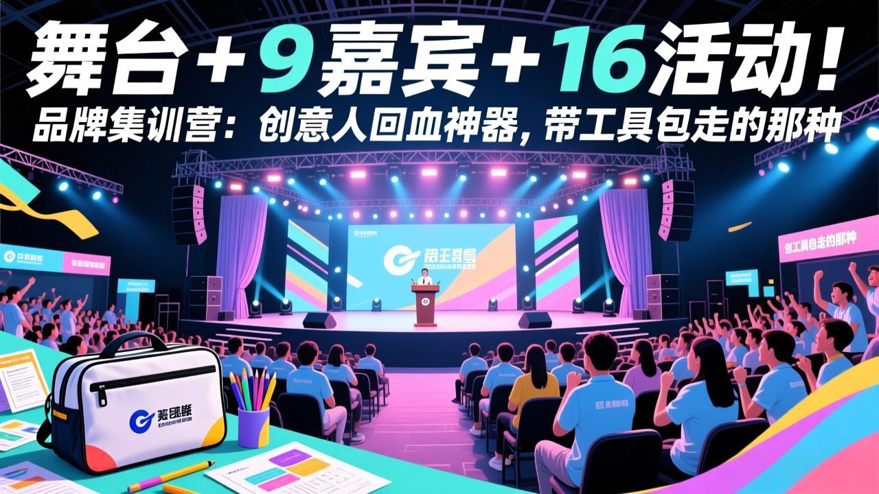舞台 + 9 嘉宾 + 16 活动！品牌集训营：创意人回血神器，带工具包走的那种-niguangts