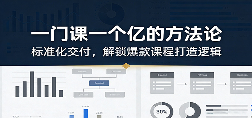 一门课一个亿的方法论：标准化交付，解锁爆款课程打造逻辑-niguangts