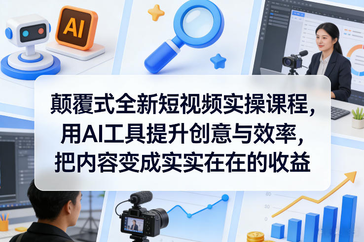 颠覆式全新短视频实操课程，用AI工具提升创意与效率，把内容变成实实在在的收益-niguangts