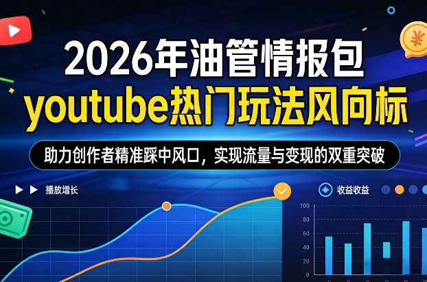 2026年油管情报包，youtube热门玩法风向标，助力创作者精准踩中风口，实现流量与变现的双重突破(更新)-niguangts