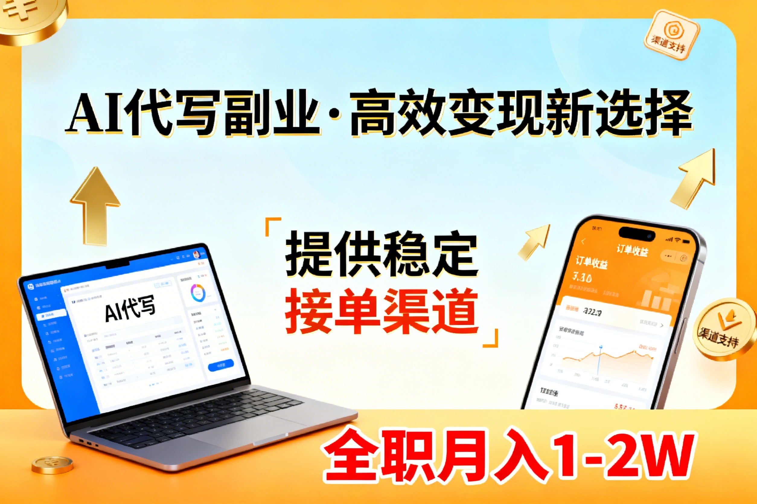 AI代写副业，高效变现，提供渠道，永不失业副业兼职 全职月入1-2W【SOP手册】-niguangts