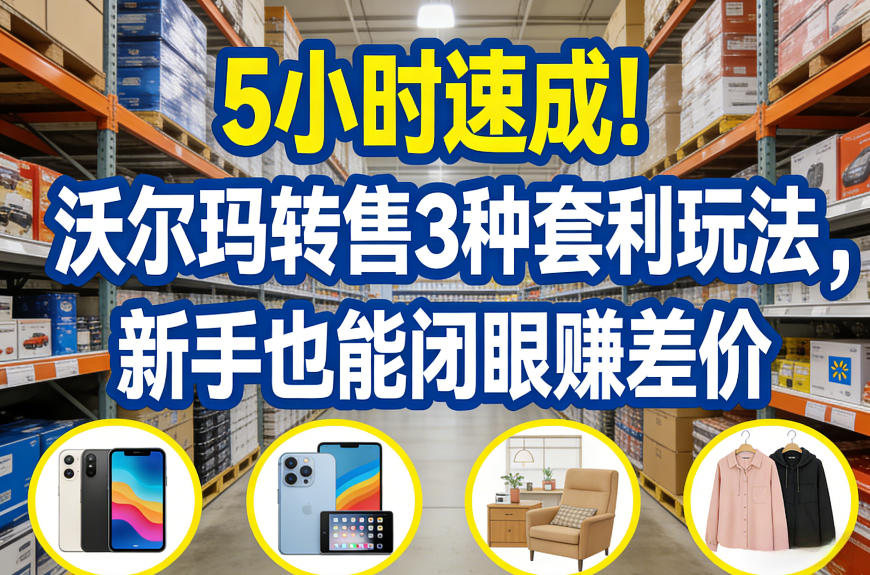 5小时速成！沃尔玛转售3种套利玩法，新手也能闭眼賺差价-niguangts