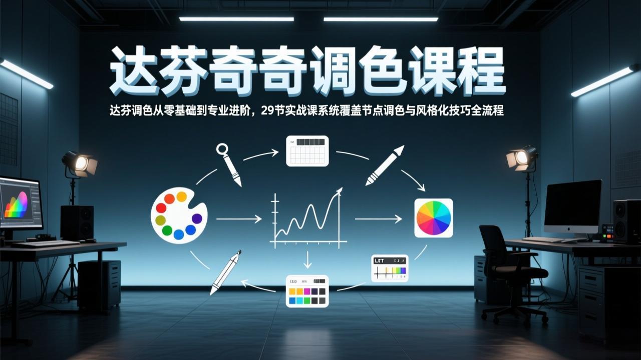 达芬奇调色从零基础到专业进阶，29节实战课系统覆盖节点调色与风格化技巧全流程-niguangts