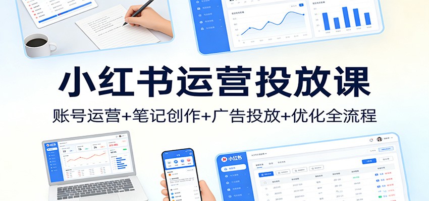 小红书运营投放课：账号运营+笔记创作+广告投放+优化全流程-niguangts
