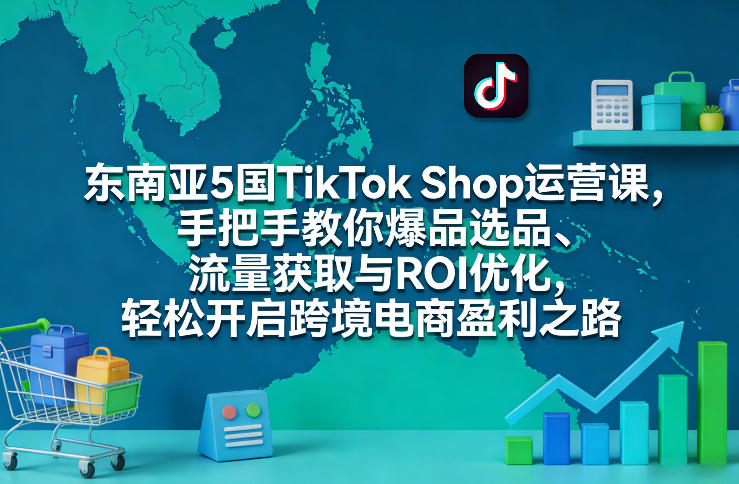 东南亚5国TikTok Shop运营课，手把手教你爆品选品、流量获取与ROI优化，轻松开启跨境电商盈利之路-niguangts