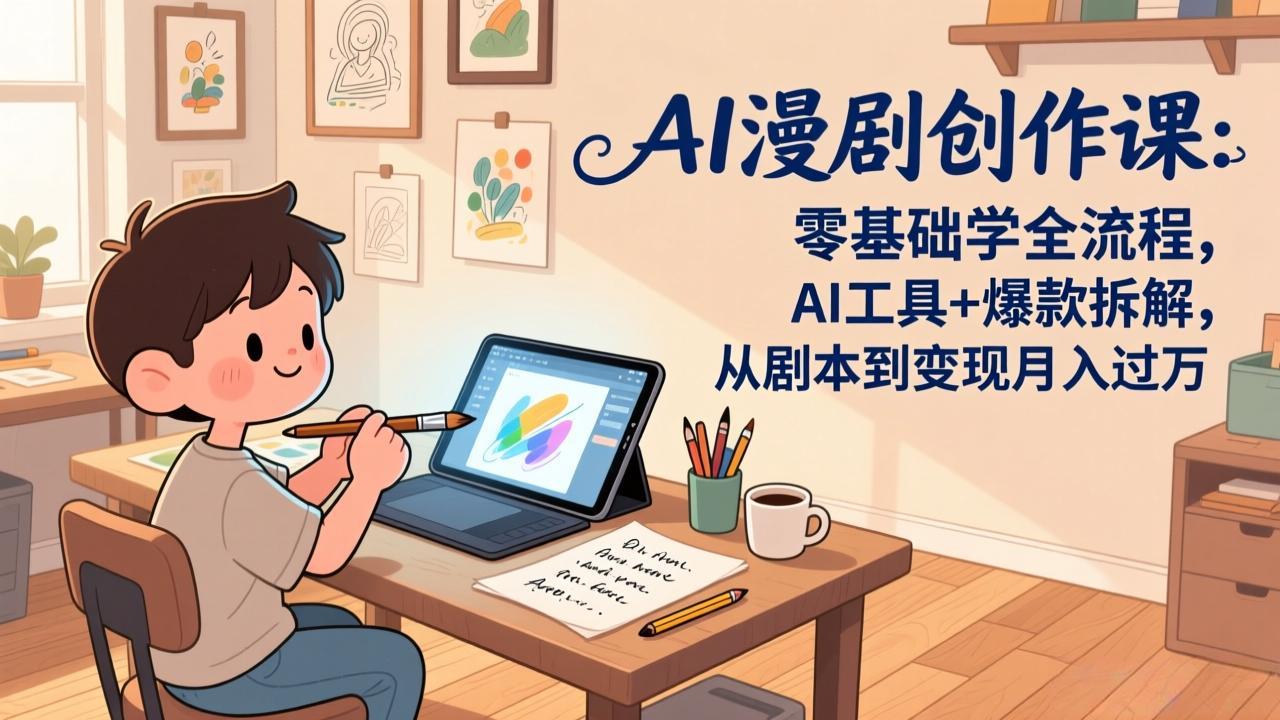AI漫剧创作课：零基础学全流程，AI工具+爆款拆解，从剧本到变现月入过万-niguangts