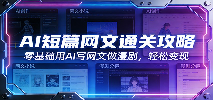 AI短篇网文通关攻略：零基础用AI写网文做漫剧，轻松变现-niguangts