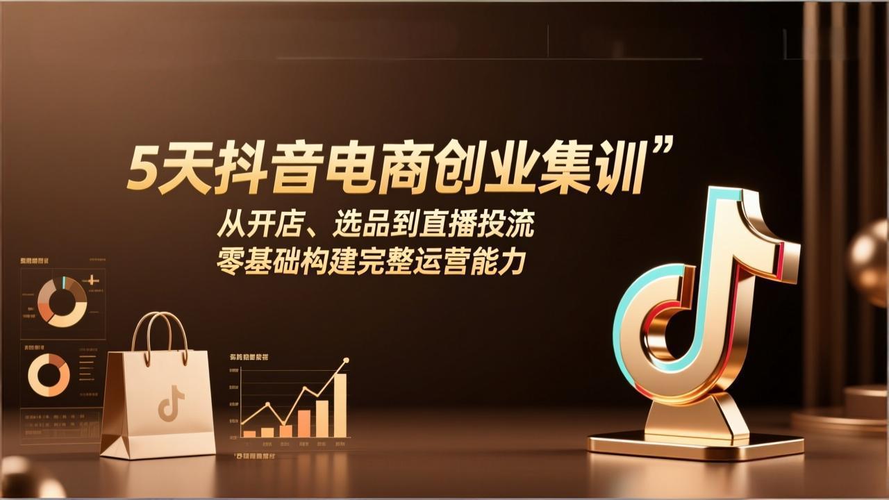5天抖音电商创业集训：从开店、选品到直播投流，零基础构建完整运营能力-niguangts