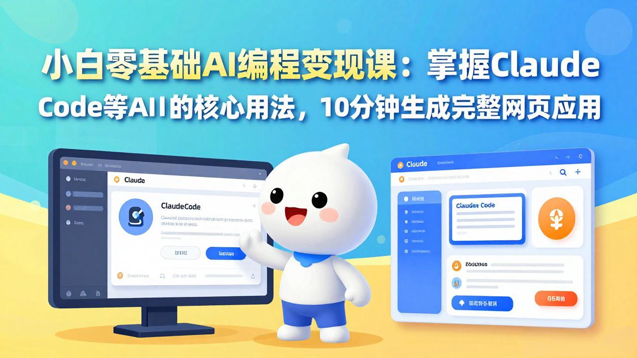 小白零基础AI编程变现课：掌握Claude Code等AI工具的核心用法，10分钟生成完整网页应用-niguangts