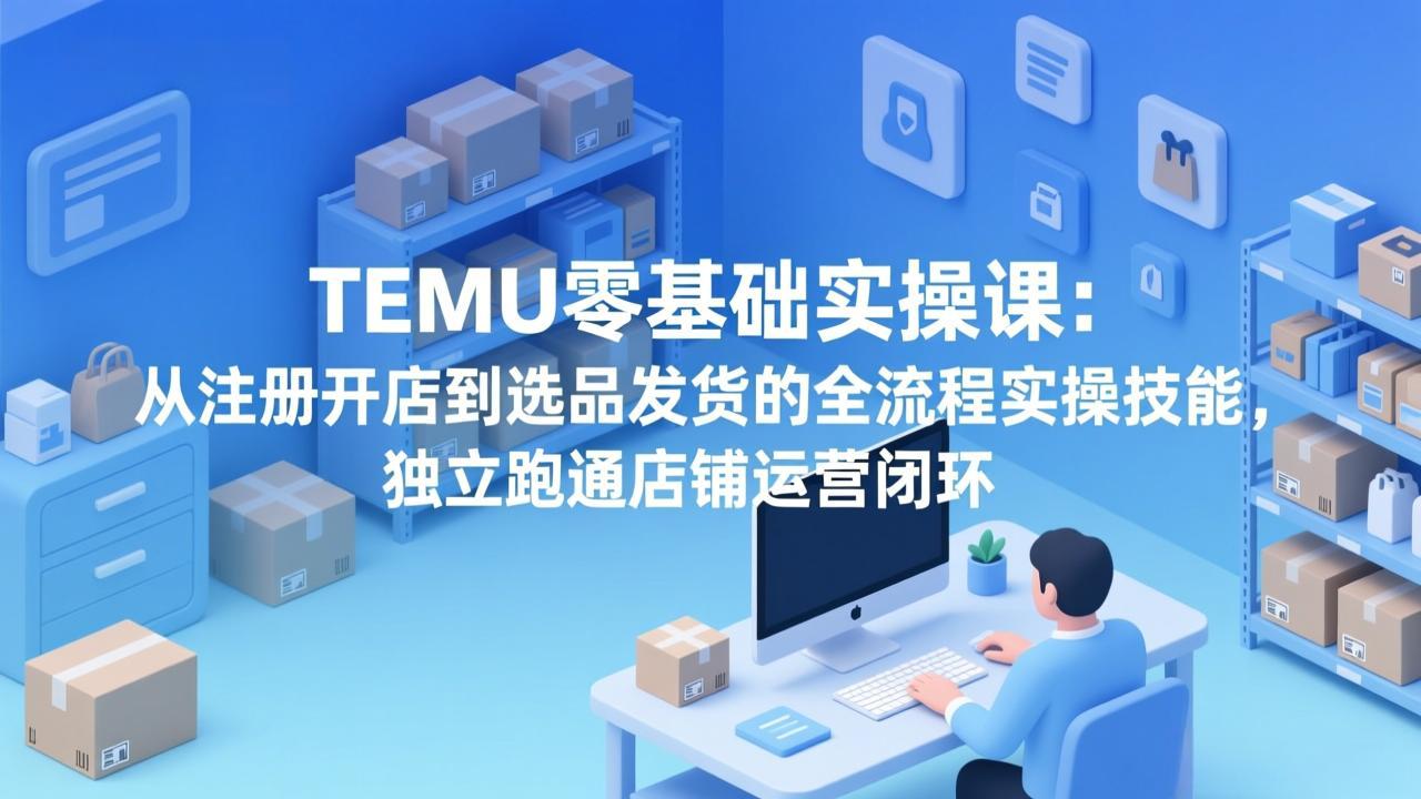 TEMU零基础实操课：从注册开店到选品发货的全流程实操技能，独立跑通店铺运营闭环-niguangts