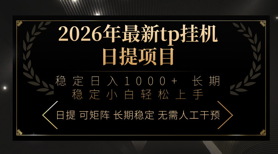 2026年最新tp挂机日提项目：稳定日入1000+小白轻松上手-niguangts