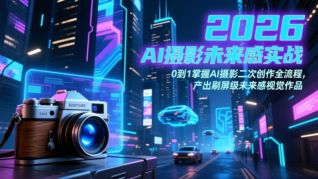 2026 AI摄影未来感实战：0到1掌握AI摄影二次创作全流程，产出刷屏级未来感视觉作品-niguangts