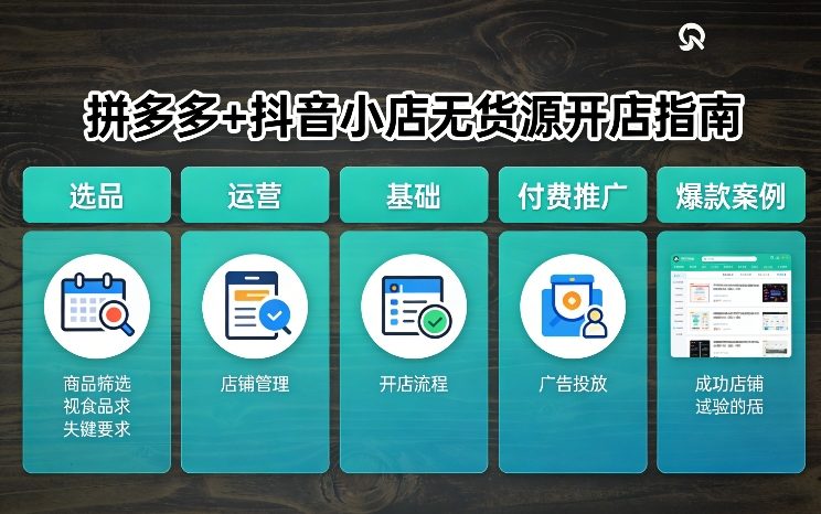 拼多多+抖音小店无货源开店，包括：选品、运营、基础、付费推广、爆款案例等(更新26年3月)-niguangts