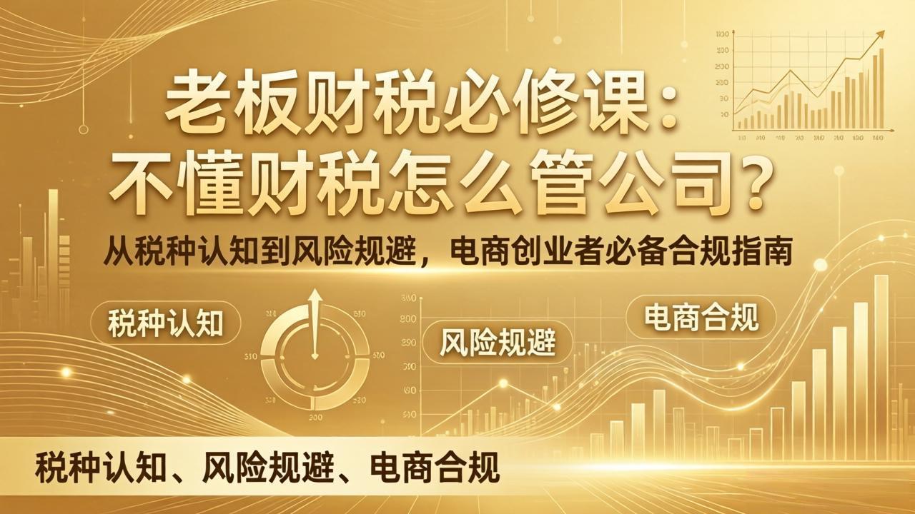 老板财税必修课：不懂财税怎么管公司？从税种认知到风险规避，电商创业者必备合规指南-niguangts
