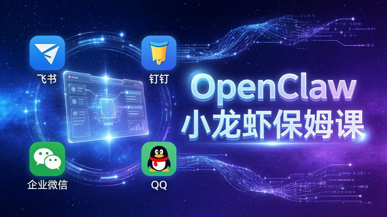 OpenClaw小龙虾保姆课： Windows/macOS/Linux/Docker全系统安装，飞书+钉钉+企业微信+QQ 全接入-niguangts