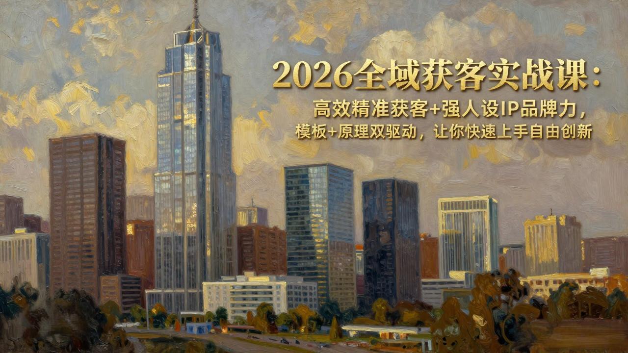 2026全域获客实战课：高效精准获客+强人设IP品牌力，模板+原理双驱动，让你快速上手自由创新-niguangts