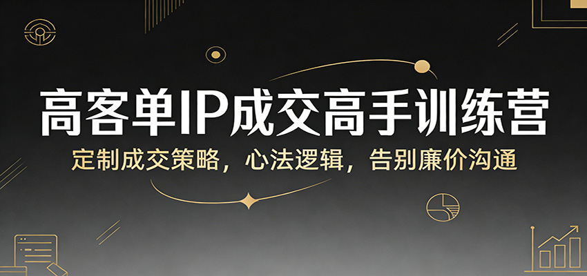 高客单IP成交高手训练营：定制成交策略，心法逻辑，告别廉价沟通-niguangts