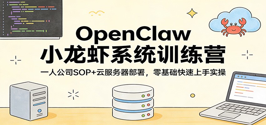 OpenClaw小龙虾系统训练营：一人公司SOP，云服务器部署，零基础快速上手实操-niguangts