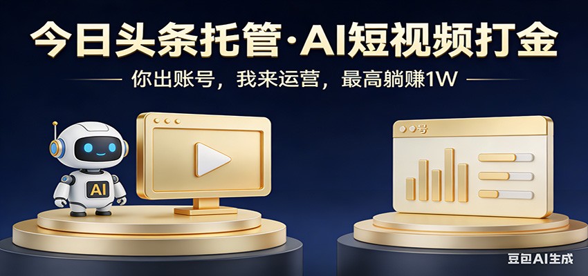 头条号AI托管，我提供作品，你提供账号，每天5分钟发布，小白躺赚3000+-niguangts