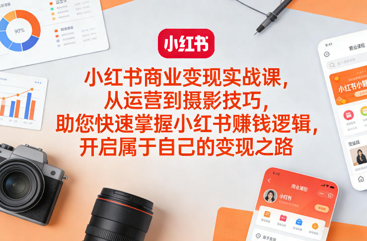小红书商业变现实战课，从运营到摄影技巧，助您快速掌握小红书賺钱逻辑，开启属于自己的变现之路-niguangts