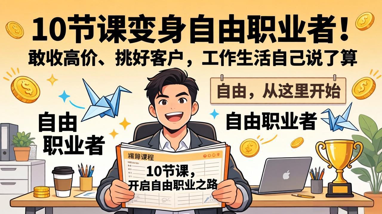 10 节课变身自由职业者！敢收高价、挑好客户，工作生活自己说了算-niguangts