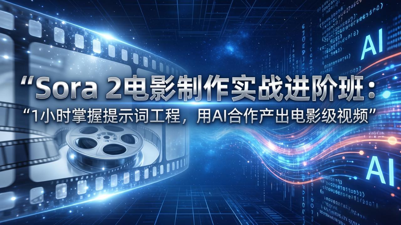 Sora 2电影制作实战进阶班：1小时掌握提示词工程，用AI合作产出电影级视频-niguangts