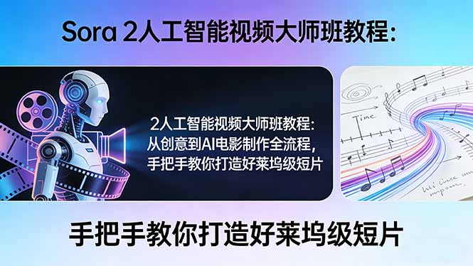 Sora 2人工智能视频大师班教程：从创意到AI电影制作全流程，手把手教你打造好莱坞级短片-niguangts
