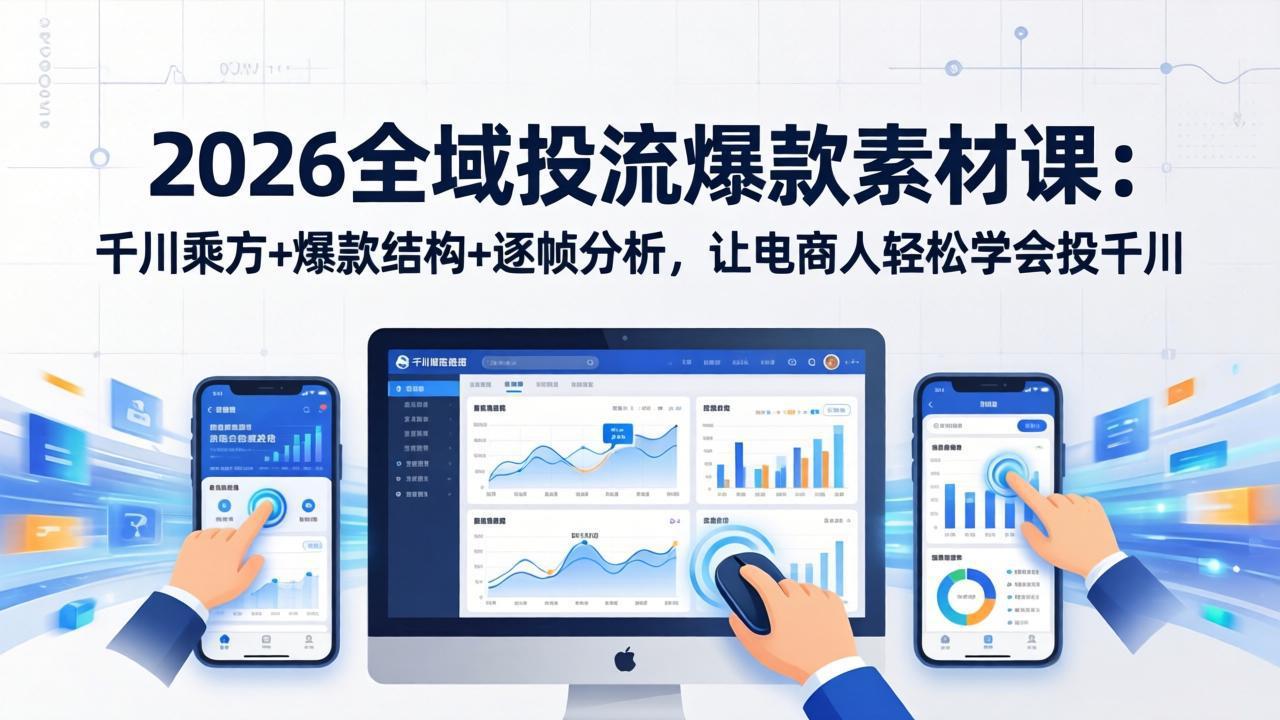 2026全域投流爆款素材课：千川乘方+爆款结构+逐帧分析，让电商人轻松学会投千川-niguangts