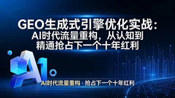 GEO 生成式引擎优化实战：AI时代流量重构，从认知到精通抢占下一个十年红利-niguangts