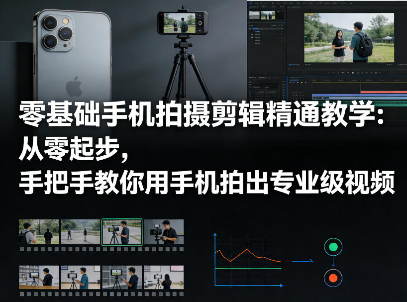 零基础手机拍摄剪辑精通教学：从零起步，手把手教你用手机拍出专业级视频-niguangts