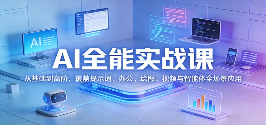 AI全能实战课：从基础到高阶，覆盖提示词、办公、绘图、视频与智能体全场景应用-niguangts