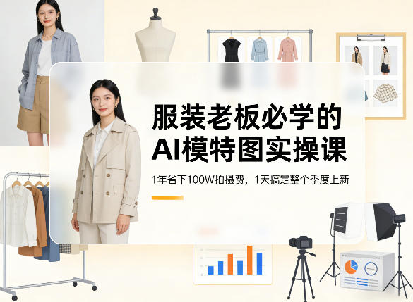 服装老板必学的AI模特图实操课，1年省下100W拍摄费，1天搞定整个季度上新-niguangts
