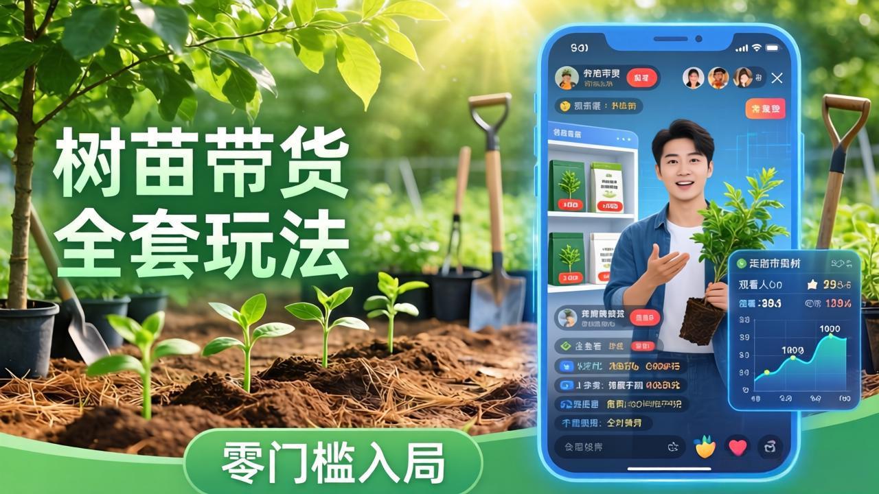 视频号AI树苗带货全套玩法：零门槛入局，掌握豆包、千问等AI工具制作树苗视频的全套流程-niguangts