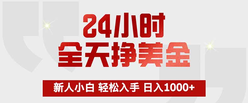 24小时全天挣美金，新人小白轻松入手，长期稳定，日入1000+-niguangts