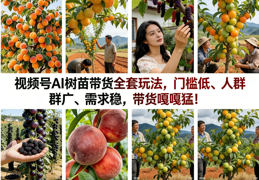 视频号AI树苗带货全套玩法，门槛低、人群广、需求稳，带货嘎嘎猛！(更新0322)-niguangts