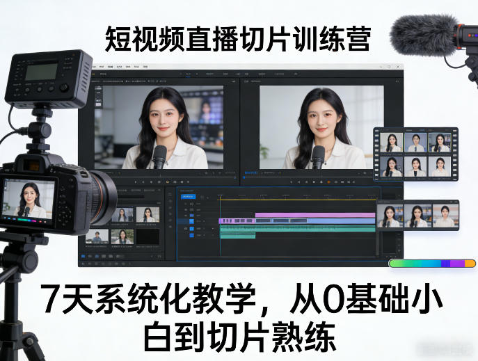 短视频直播切片训练营，7天系统化教学，从0基础小白到切片熟练-niguangts