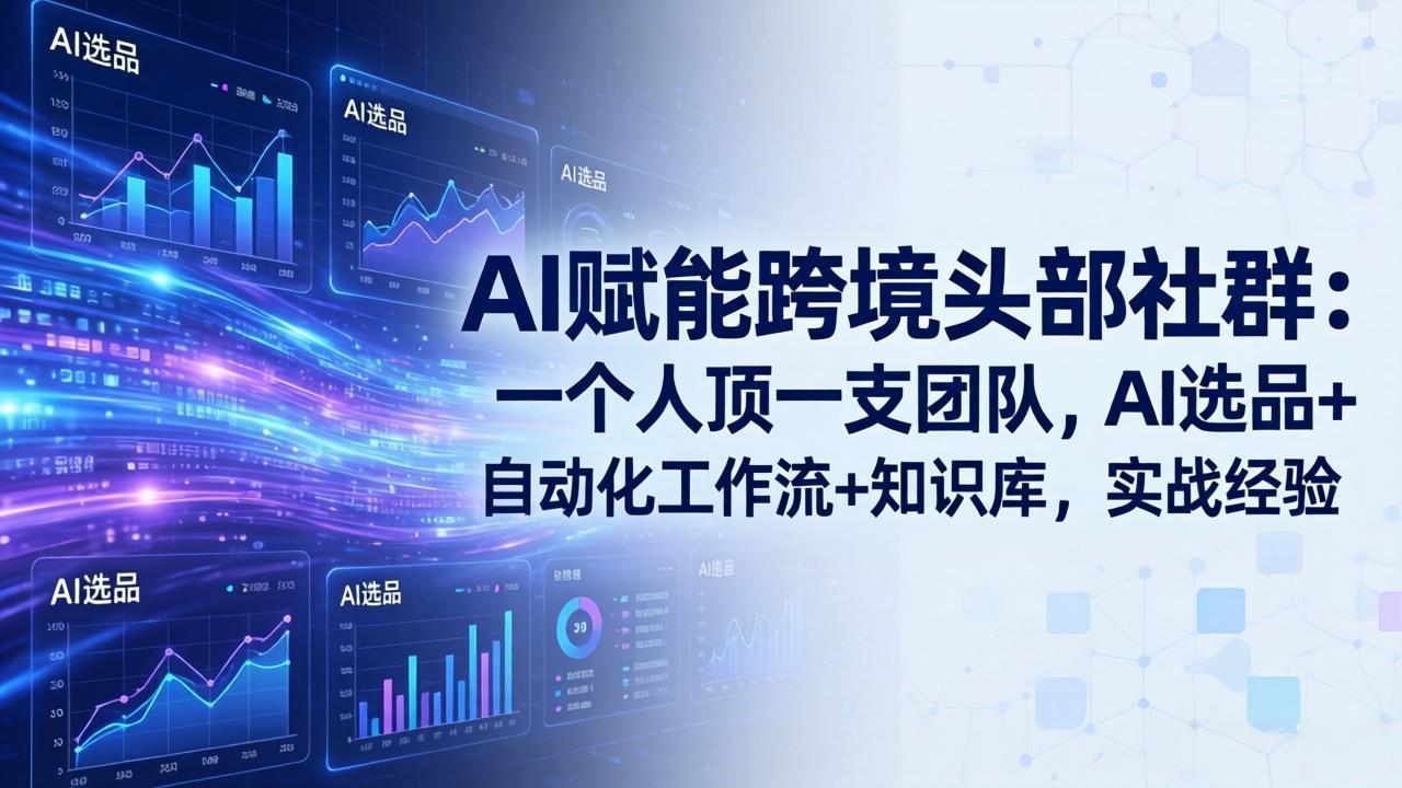 AI赋能跨境头部社群：一个人顶一支团队，AI选品+自动化工作流+知识库，实战经验-更新3月-niguangts